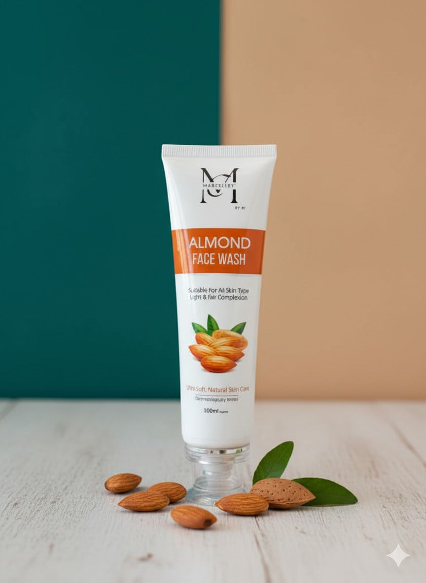 Marcelley by M – Almond Face Wash | Ultra Soft & Natural Skin Care for All Skin Types (100ml)